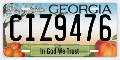 GA license plate CIZ9476