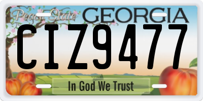 GA license plate CIZ9477