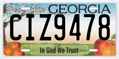 GA license plate CIZ9478