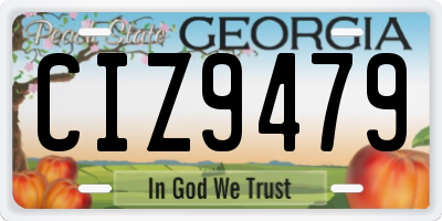 GA license plate CIZ9479