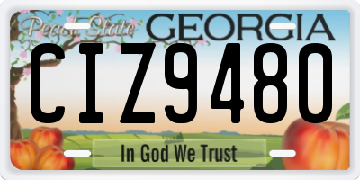 GA license plate CIZ9480
