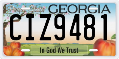 GA license plate CIZ9481
