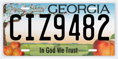 GA license plate CIZ9482