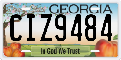 GA license plate CIZ9484