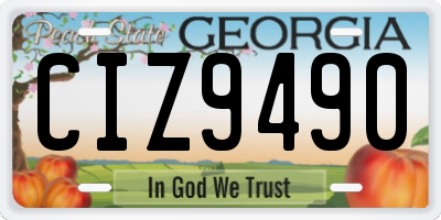 GA license plate CIZ9490