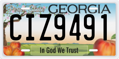 GA license plate CIZ9491