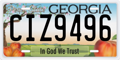 GA license plate CIZ9496