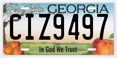 GA license plate CIZ9497