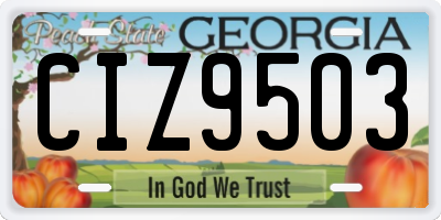 GA license plate CIZ9503