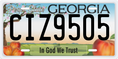GA license plate CIZ9505