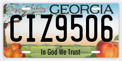 GA license plate CIZ9506