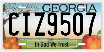 GA license plate CIZ9507