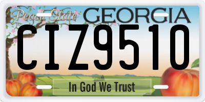 GA license plate CIZ9510