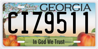 GA license plate CIZ9511