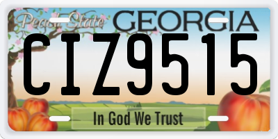 GA license plate CIZ9515