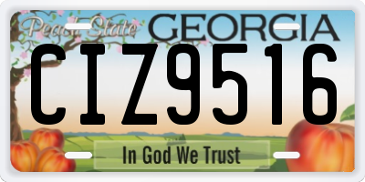 GA license plate CIZ9516
