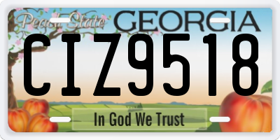 GA license plate CIZ9518