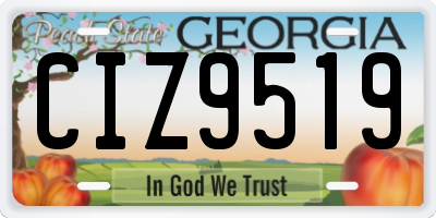 GA license plate CIZ9519
