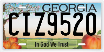 GA license plate CIZ9520