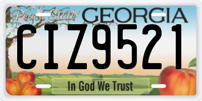GA license plate CIZ9521