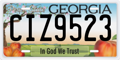 GA license plate CIZ9523