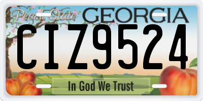 GA license plate CIZ9524