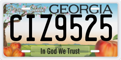 GA license plate CIZ9525