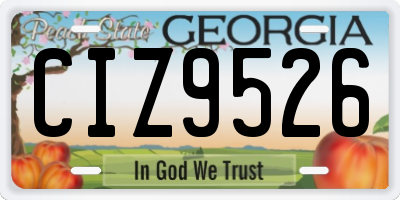 GA license plate CIZ9526