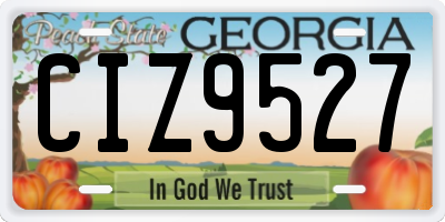 GA license plate CIZ9527