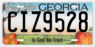 GA license plate CIZ9528