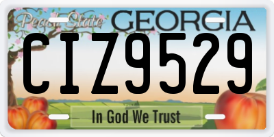 GA license plate CIZ9529