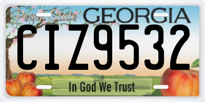 GA license plate CIZ9532