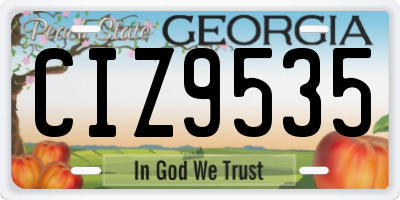 GA license plate CIZ9535