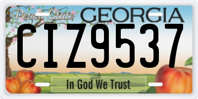 GA license plate CIZ9537