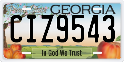 GA license plate CIZ9543