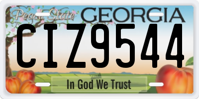 GA license plate CIZ9544