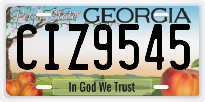 GA license plate CIZ9545