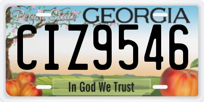 GA license plate CIZ9546
