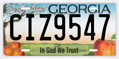 GA license plate CIZ9547