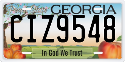 GA license plate CIZ9548