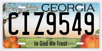 GA license plate CIZ9549