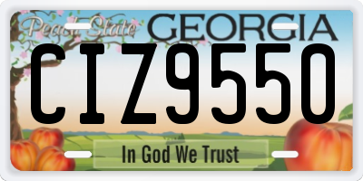 GA license plate CIZ9550