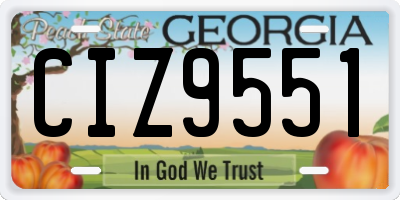 GA license plate CIZ9551