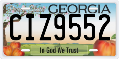 GA license plate CIZ9552
