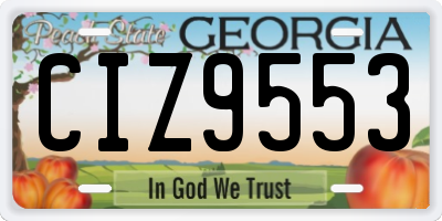 GA license plate CIZ9553