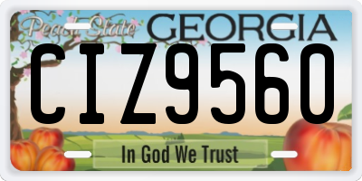 GA license plate CIZ9560