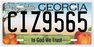 GA license plate CIZ9565