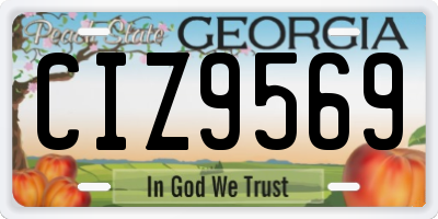GA license plate CIZ9569
