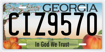 GA license plate CIZ9570