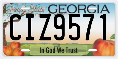 GA license plate CIZ9571